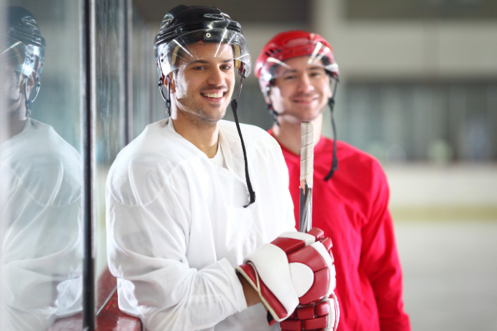 Eishockey Spieler weiß/ rot AllDent 